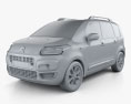 Citroen C3 Picasso 2014 3D-Modell clay render