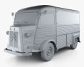 Citroen H Van 1980 3D-Modell clay render