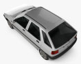 Citroen ZX 5 puertas hatchback 1991 Modelo 3D vista superior