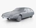 Citroen CX 1991 3D-Modell clay render