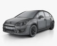 Citroen C4 掀背车 2008 3D模型 wire render