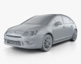 Citroen C4 掀背车 2008 3D模型 clay render