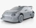 Citroen C3 WRC 2022 3d model clay render