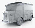 Citroen H Van 1964 3d model clay render