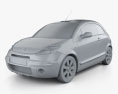 Citroen C3 Pluriel 2010 3D模型 clay render