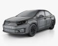 Citroen C4 (CN) 轿车 2015 3D模型 wire render