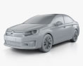Citroen C4 (CN) 轿车 2015 3D模型 clay render