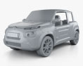 Citroen E-Mehari 2020 3d model clay render