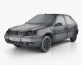 Citroen Saxo 2003 3D-Modell wire render