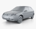Citroen Saxo 2003 3d model clay render