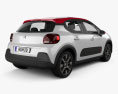 Citroen C3 with HQ interior 2020 3d model back view