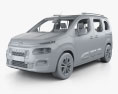 Citroen Berlingo mit Innenraum 2018 3D-Modell clay render