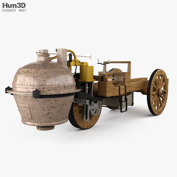 Cugnot Fardier a vapeur 1771 3D model