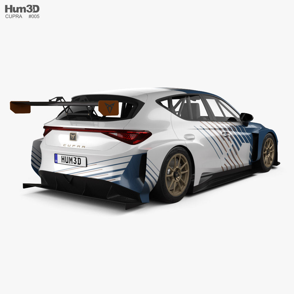 Cupra Leon e-Racer 2022 3D-Modell Rückansicht