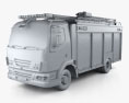 DAF LF Fire Truck 2014 3d model clay render