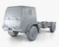 DAF Leyland T244 섀시 트럭 2022 3D 모델  clay render