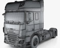 DAF XF Tractor Truck 2016 3d model wire render