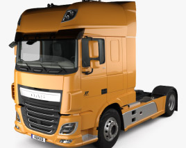 DAF XF 510 Tractor Truck 2-axle with HQ interior 2016 3D model