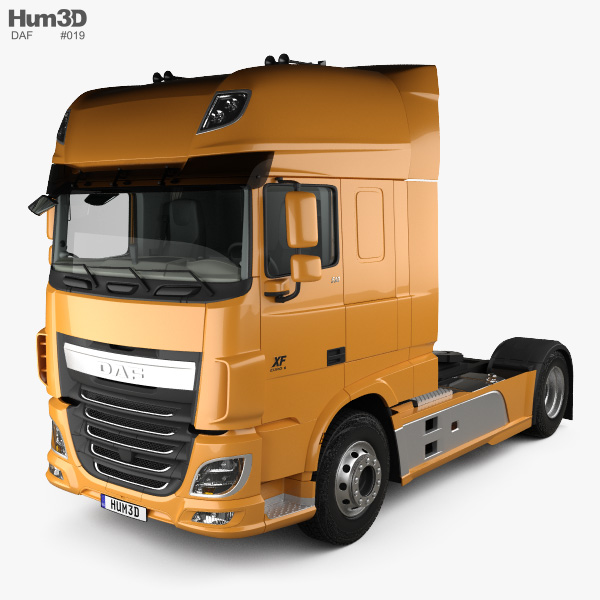 DAF XF 510 Tractor Truck 2-axle with HQ interior 2016 3D model