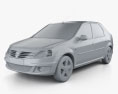 Dacia Logan 2010 3d model clay render