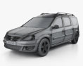 Dacia Logan MCV 2013 3d model wire render
