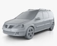 Dacia Logan MCV 2013 3D модель clay render