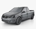 Dacia Logan Pickup 2013 3D 모델  wire render