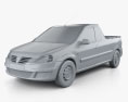 Dacia Logan Pickup 2013 3d model clay render