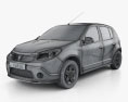 Dacia Sandero 2013 3d model wire render