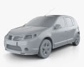 Dacia Sandero 2013 3D模型 clay render