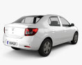 Dacia Logan II 세단 2016 3D 모델  back view
