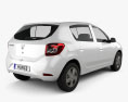 Dacia Sandero 2016 3d model back view