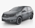 Dacia Sandero 2016 3d model wire render