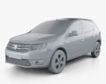 Dacia Sandero 2016 3d model clay render