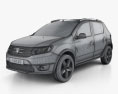 Dacia Sandero Stepway 2016 3d model wire render