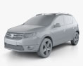 Dacia Sandero Stepway 2016 3d model clay render