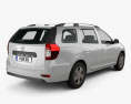 Dacia Logan MCV 2016 3d model back view