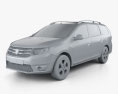 Dacia Logan MCV 2016 3d model clay render