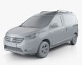 Dacia Dokker 2015 3D模型 clay render