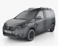 Dacia Dokker Van 2015 3d model wire render