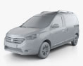 Dacia Dokker Stepway 2017 3d model clay render