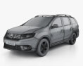 Dacia Logan MCV 2016 3d model wire render