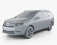 Dacia Logan MCV 2016 3Dモデル clay render