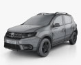 Dacia Sandero Stepway 2018 3d model wire render