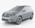 Dacia Sandero Stepway 2018 3d model clay render