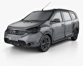 Dacia Lodgy Stepway 2017 3d model wire render