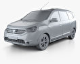 Dacia Lodgy Stepway 2017 3d model clay render