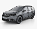 Dacia Logan MCV Stepway 2017 3d model wire render