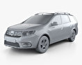 Dacia Logan MCV Stepway 2017 3d model clay render