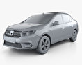 Dacia Logan sedan 2016 3d model clay render